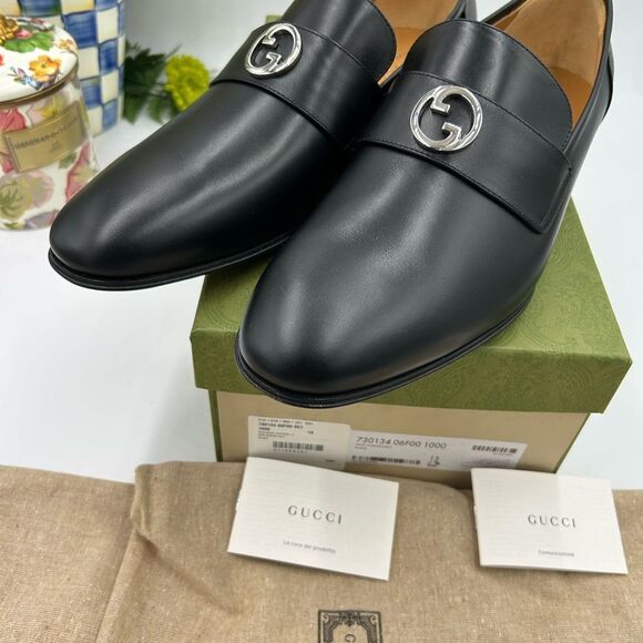Men's Gucci interlocking G leather loafers size 13 made in Italy - Picture 11 of 11